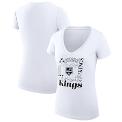 NHL Los Angeles Kings G-III 4Her by Carl Banks Women's Super-Slim Fit Lightweight Collage Team Graphic T-Shirt - White