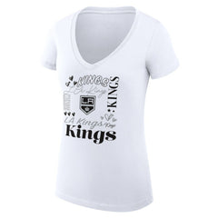 NHL Los Angeles Kings G-III 4Her by Carl Banks Women's Super-Slim Fit Lightweight Collage Team Graphic T-Shirt - White