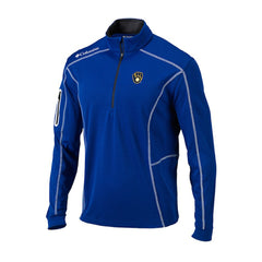 Milwaukee Brewers Columbia Cooperstown Collection Omni-Wick Shotgun Quarter-Zip Top - Royal Tops