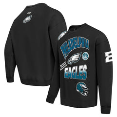 Philadelphia Eagles Pro Standard Turn It Up Drop Shoulder Pullover Sweatshirt Black