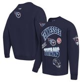 Tennessee Titans Pro Standard Turn It Up Drop Shoulder Pullover Sweatshirt Navy