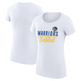 Golden State Warriors G-III 4Her by Carl Banks Women's Super-Slim Fit Lightweight Team Sport V-Neck T-Shirt White
