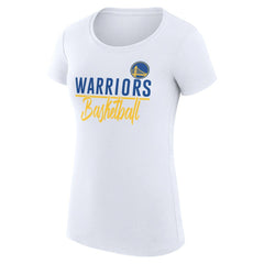 Golden State Warriors G-III 4Her by Carl Banks Women's Super-Slim Fit Lightweight Team Sport V-Neck T-Shirt White