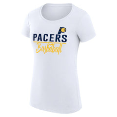 Indiana Pacers G-III 4Her by Carl Banks Women's Super-Slim Fit Lightweight Team Sport V-Neck T-Shirt White