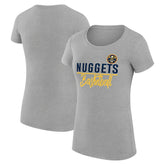 Denver Nuggets G-III 4Her by Carl Banks Women's Super-Slim Fit Lightweight Team Sport V-Neck T-Shirt Heather Gray