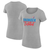 Oklahoma City Thunder G-III 4Her by Carl Banks Women's Super-Slim Fit Lightweight Team Sport V-Neck T-Shirt Heather Gray