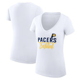 Indiana Pacers G-III 4Her by Carl Banks Women's Super-Slim Fit Lightweight Team Sport V-Neck T-Shirt White
