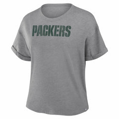 Green Bay Packers Women's Swing Pass Tri-Blend Boxy T-Shirt Heather Gray