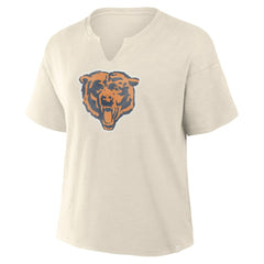 Chicago Bears Women's Trick Play Slub Boxy T-Shirt Cream