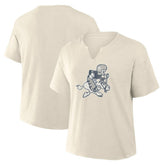 Dallas Cowboys Women's Trick Play Slub Boxy T-Shirt Cream