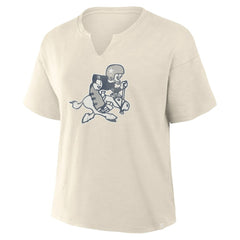 Dallas Cowboys Women's Trick Play Slub Boxy T-Shirt Cream