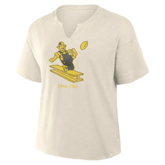 Pittsburgh Steelers Women's Trick Play Slub Boxy T-Shirt Cream