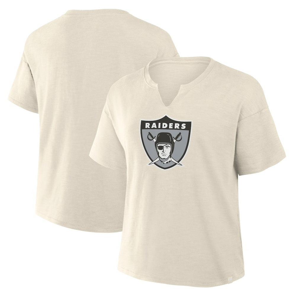 Las Vegas Raiders Women's Trick Play Slub Boxy T-Shirt Cream