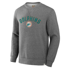 Miami Dolphins Loop Terry Pullover Sweatshirt Heather Gray