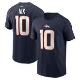Bo Nix Denver Broncos Player Name & Number T-Shirt Navy