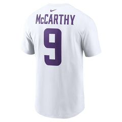 J.J. McCarthy Minnesota Vikings Player Name & Number T-Shirt White