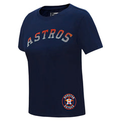 Houston Astros Pro Standard Women's Rhinestone Slim Fit T-Shirt - Navy T-shirts
