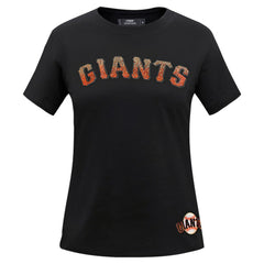San Francisco Giants Pro Standard Women's Rhinestone Slim Fit T-Shirt - Black T-shirts