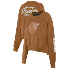 Baltimore Orioles Pro Standard Women's Paint The City Pullover Cropped Sweatshirt - Brown Pullover
