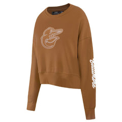 Baltimore Orioles Pro Standard Women's Paint The City Pullover Cropped Sweatshirt - Brown Pullover