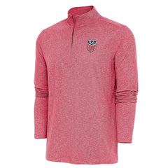 USMNT Antigua Hunk Quarter-Zip Top Heather Red