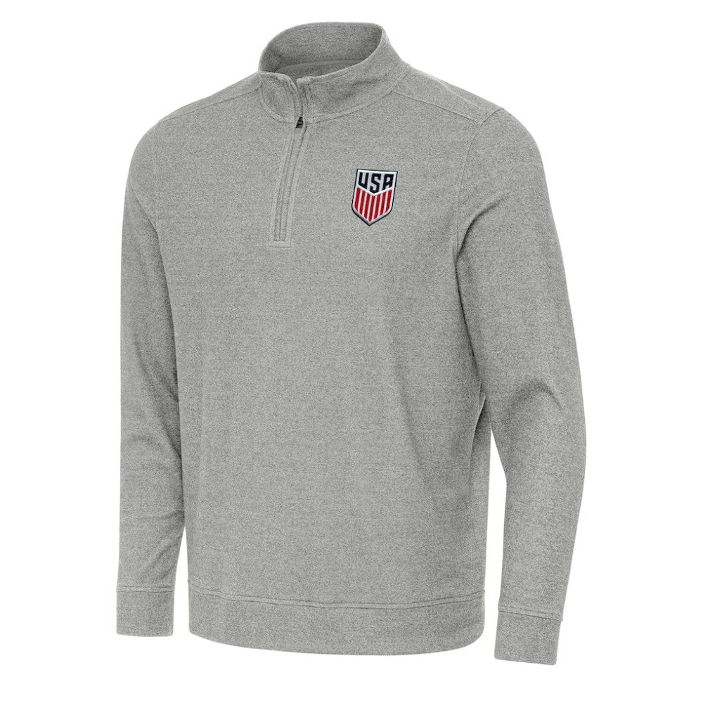 USMNT Antigua Subtle Quarter-Zip Top Heather Gray sale
