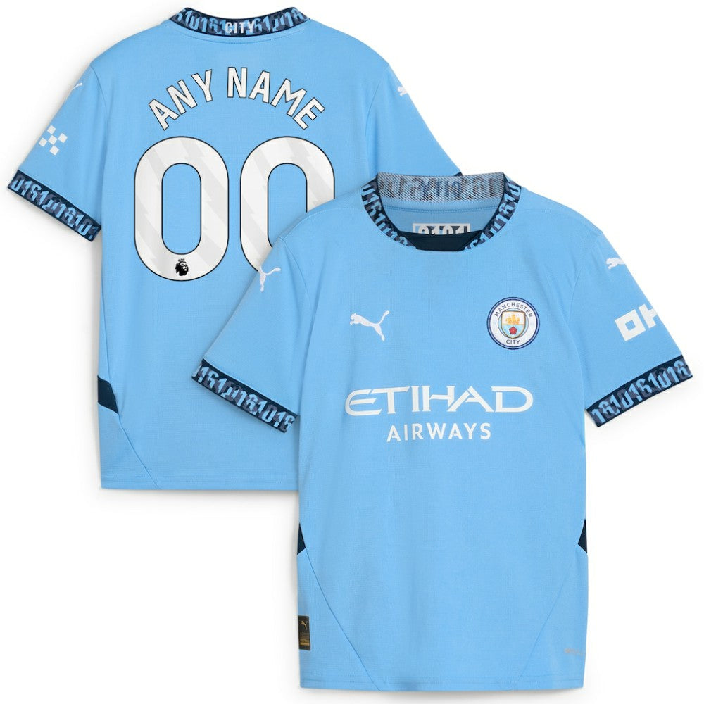 Manchester City Youth 2024/25 Home Replica Custom Jersey Light Blue
