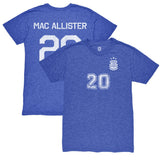Alexis Mac Allister Argentina National Team 1863FC Retro Name & Number Tri-Blend T-Shirt Blue shop