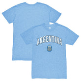 Argentina National Team 1863FC Retro Wordmark Tri-Blend T-Shirt Light Blue shop