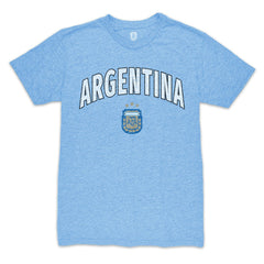 Argentina National Team 1863FC Retro Wordmark Tri-Blend T-Shirt Light Blue shop