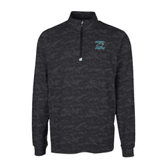 Carolina Panthers Cutter & Buck Traverse Camo Print Stretch DryTec Quarter-Zip Top Black