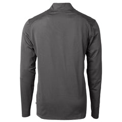Carolina Panthers Cutter & Buck Virtue Eco Pique Micro Stripe Recycled Quarter-Zip Jacket Black