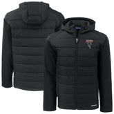 Atlanta Falcons Cutter & Buck Evoke Hybrid Eco Softshell Recycled Full-Zip Hoodie Jacket Black