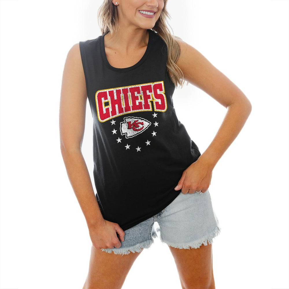 Kansas City Chiefs Gameday Couture Women's Baby You're A Star Racerback Scoop Neck Tapered Tank Top Black