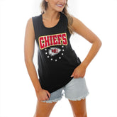 Kansas City Chiefs Gameday Couture Women's Baby You're A Star Racerback Scoop Neck Tapered Tank Top Black