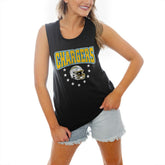Los Angeles Chargers Gameday Couture Women's Baby You're A Star Racerback Scoop Neck Tapered Tank Top Black