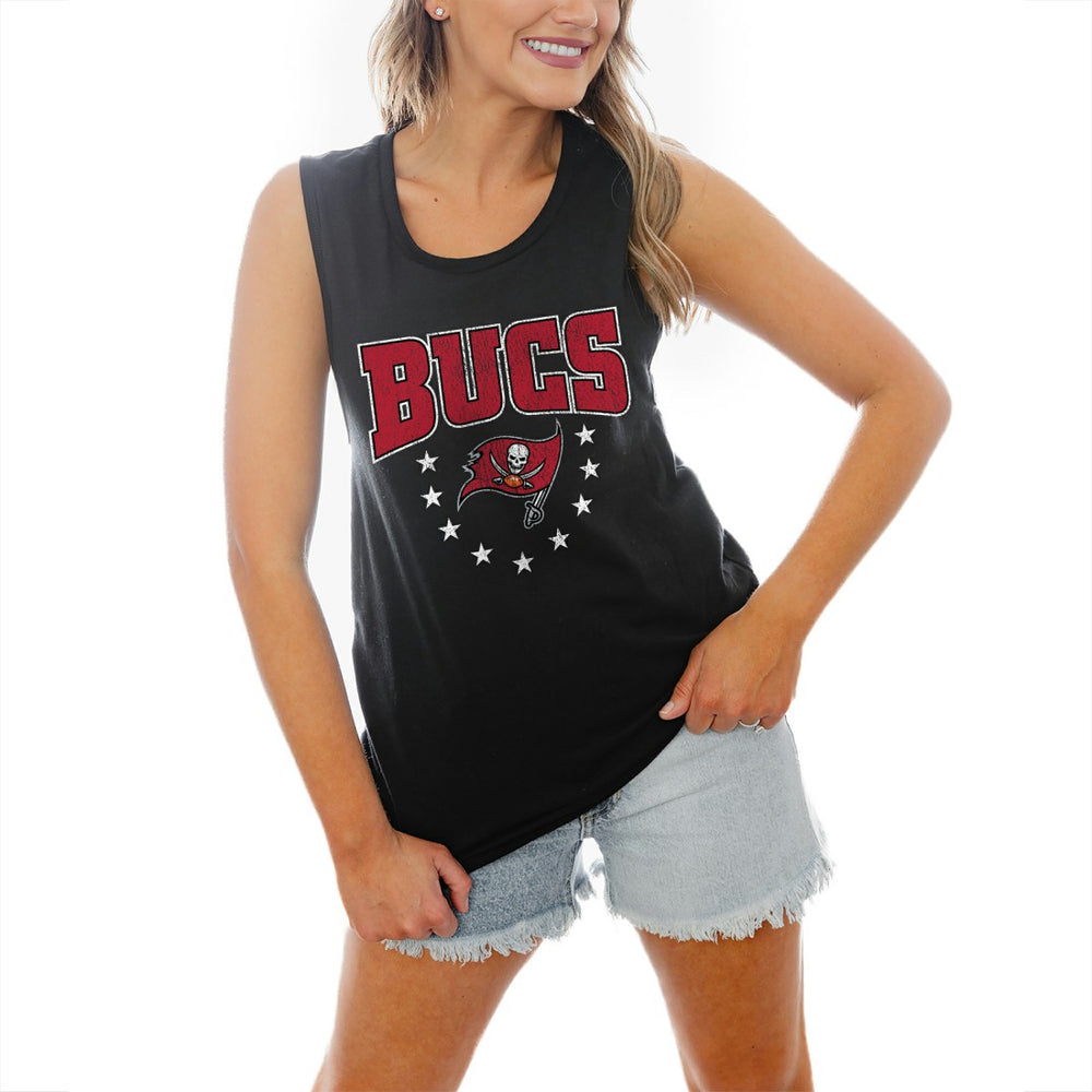 Tampa Bay Buccaneers Gameday Couture Women's Baby You're A Star Racerback Scoop Neck Tapered Tank Top Black