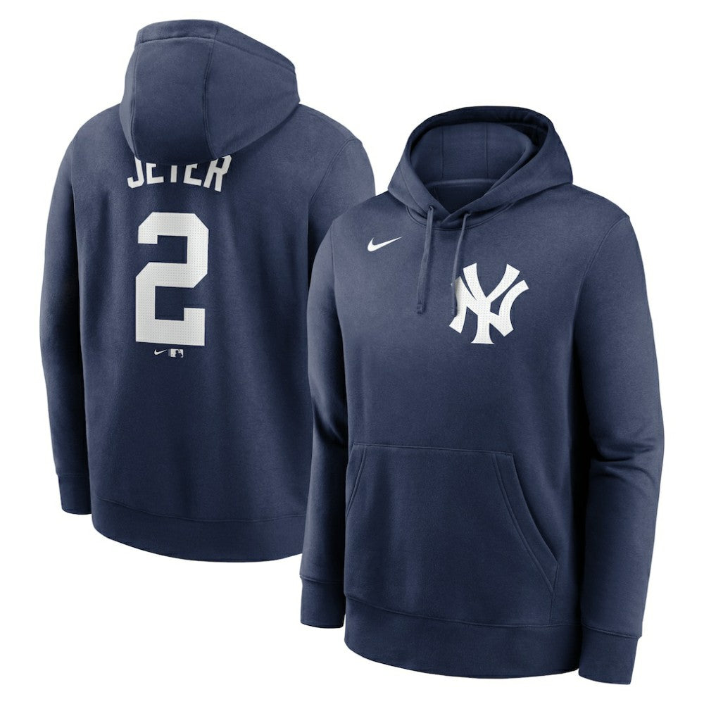 Derek Jeter New York Yankees Nike Player Name & Number Club Pullover Hoodie - Navy Hoodies