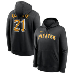 Roberto Clemente Pittsburgh Pirates Nike Player Name & Number Club Pullover Hoodie - Black Hoodies