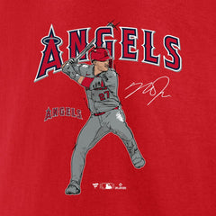 Mike Trout Los Angeles Angels Player Swing T-Shirt - Red T-shirts