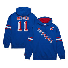 NHL Mark Messier New York Rangers Mitchell & Ness Name & Number Premium Pullover Hoodie - Blue