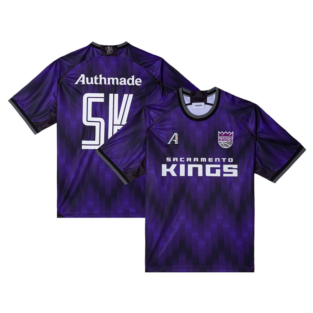 NBA Sacramento Kings Authmade x NBA Soccer Kit Fashion Jersey - Purple cheap