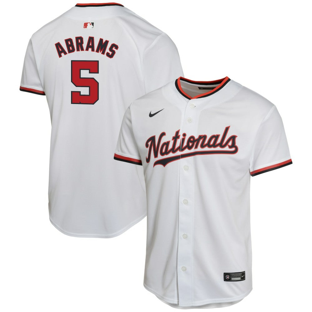 CJ Abrams Washington Nationals Nike Youth Home Game Player Jersey - White Jerseys