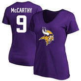 J.J. McCarthy Minnesota Vikings Women's Plus Size Fair Catch Name & Number Scoop Neck T-Shirt Purple