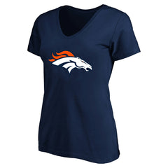 Bo Nix Denver Broncos Women's Plus Size Name & Number V-Neck T-Shirt Navy