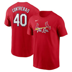 Willson Contreras St. Louis Cardinals Nike 2024 City Connect Fuse Name & Number T-Shirt - Red T-shirts