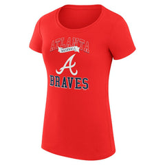 Atlanta Braves G-III 4Her by Carl Banks Women's Super-Slim Fit Lightweight Team Logo Graphic T-Shirt - Red T-shirts