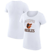Baltimore Orioles G-III 4Her by Carl Banks Women's Super-Slim Fit Lightweight Team Logo Graphic T-Shirt - White T-shirts