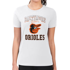 Baltimore Orioles G-III 4Her by Carl Banks Women's Super-Slim Fit Lightweight Team Logo Graphic T-Shirt - White T-shirts