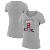 Boston Red Sox G-III 4Her by Carl Banks Women's Super-Slim Fit Lightweight Team Logo Graphic T-Shirt - Heather Gray T-shirts